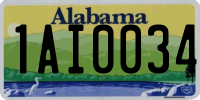 AL license plate 1AI0034