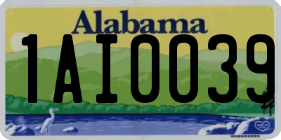AL license plate 1AI0039