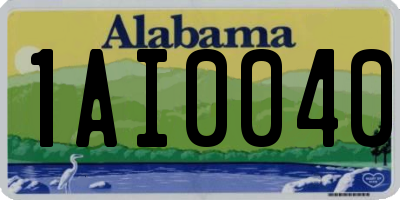 AL license plate 1AI0040