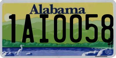 AL license plate 1AI0058