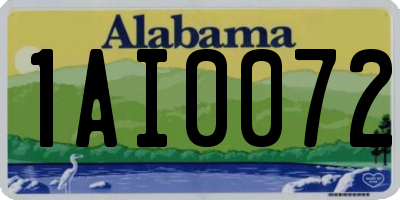 AL license plate 1AI0072