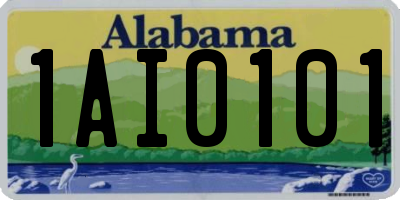 AL license plate 1AI0101