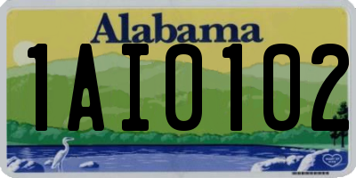 AL license plate 1AI0102