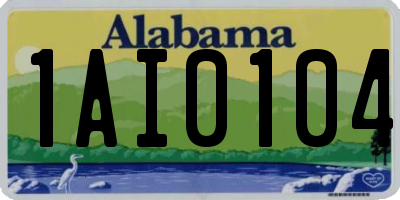 AL license plate 1AI0104