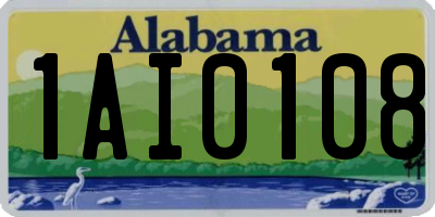 AL license plate 1AI0108