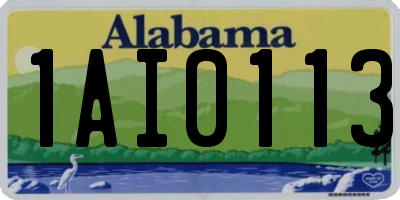 AL license plate 1AI0113