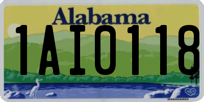 AL license plate 1AI0118
