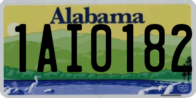 AL license plate 1AI0182