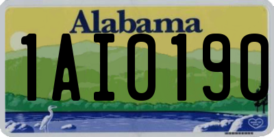 AL license plate 1AI0190