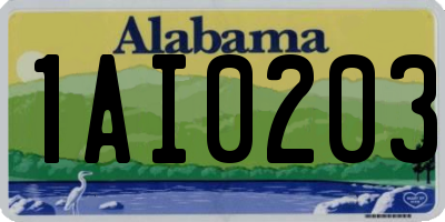 AL license plate 1AI0203