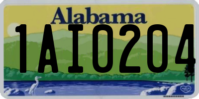 AL license plate 1AI0204