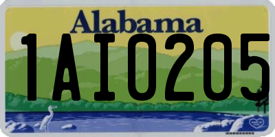 AL license plate 1AI0205