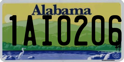 AL license plate 1AI0206