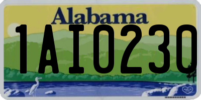 AL license plate 1AI0230