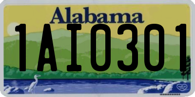 AL license plate 1AI0301