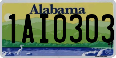 AL license plate 1AI0303