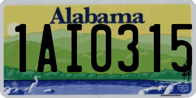 AL license plate 1AI0315