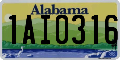 AL license plate 1AI0316