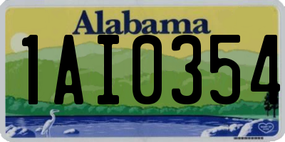 AL license plate 1AI0354