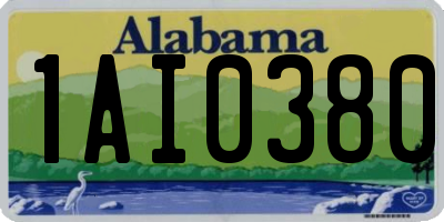 AL license plate 1AI0380