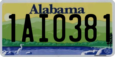 AL license plate 1AI0381