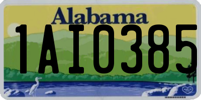 AL license plate 1AI0385
