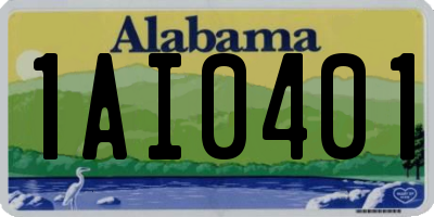 AL license plate 1AI0401