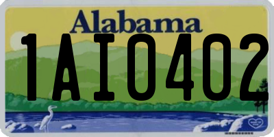 AL license plate 1AI0402