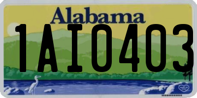 AL license plate 1AI0403