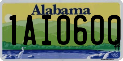 AL license plate 1AI0600