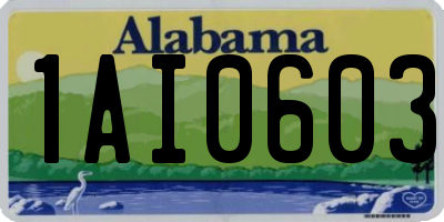 AL license plate 1AI0603
