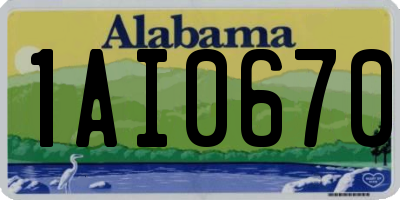 AL license plate 1AI0670