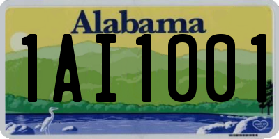 AL license plate 1AI1001