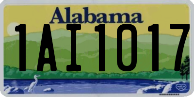 AL license plate 1AI1017