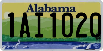 AL license plate 1AI1020