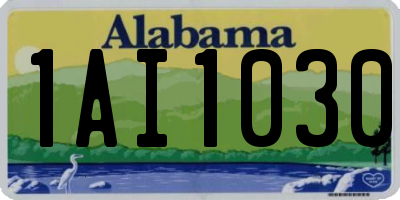 AL license plate 1AI1030