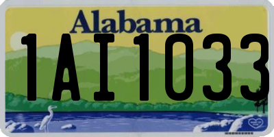 AL license plate 1AI1033