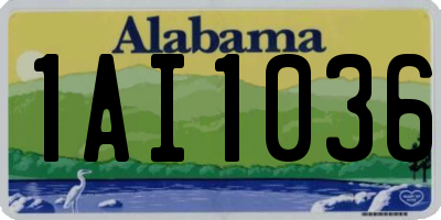 AL license plate 1AI1036