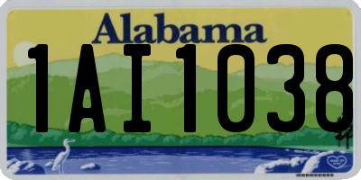 AL license plate 1AI1038