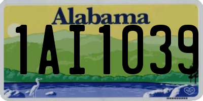 AL license plate 1AI1039
