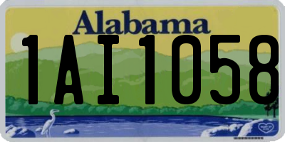 AL license plate 1AI1058