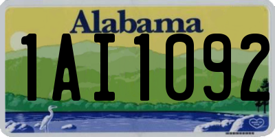 AL license plate 1AI1092