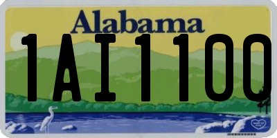 AL license plate 1AI1100