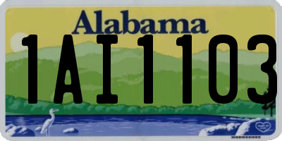 AL license plate 1AI1103