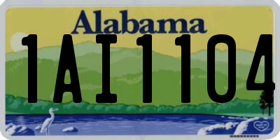 AL license plate 1AI1104
