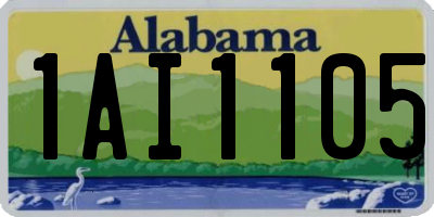 AL license plate 1AI1105