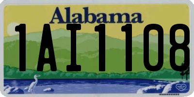 AL license plate 1AI1108