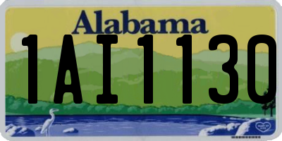 AL license plate 1AI1130