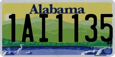 AL license plate 1AI1135