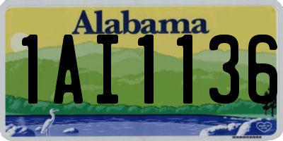 AL license plate 1AI1136
